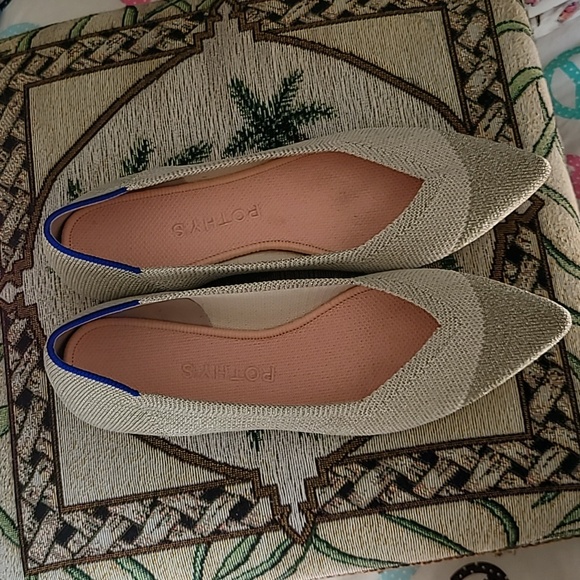 Rothy's Shoes - Rothy's The Point flats Diamond Metallic Sz 7
